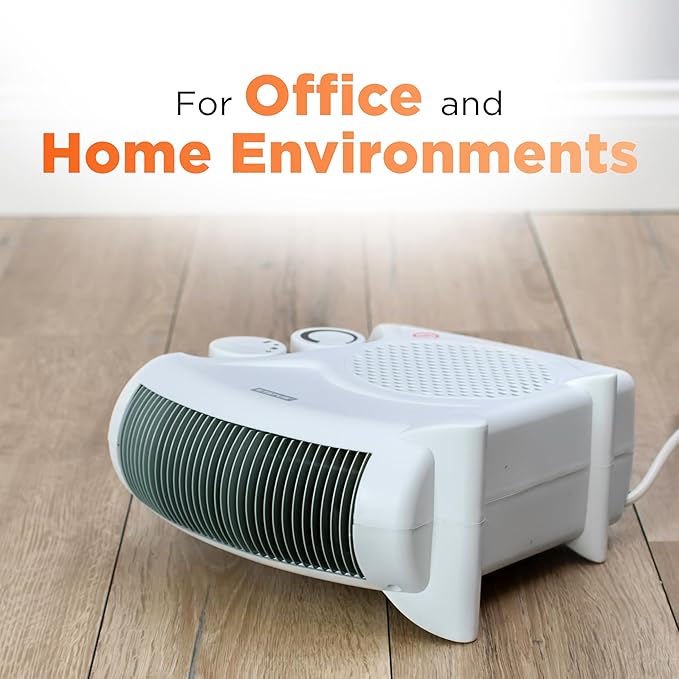 Status Dual Position Fan Heater 2000w UK Plug 2 Heat Settings Adjustable Thermostat Overheat Protection Portable White