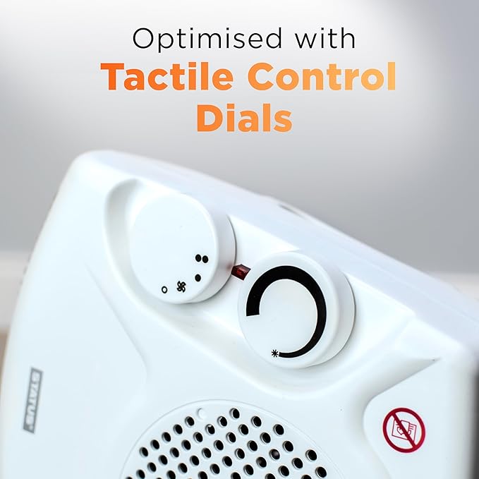 Status Dual Position Fan Heater 2000w UK Plug 2 Heat Settings Adjustable Thermostat Overheat Protection Portable White