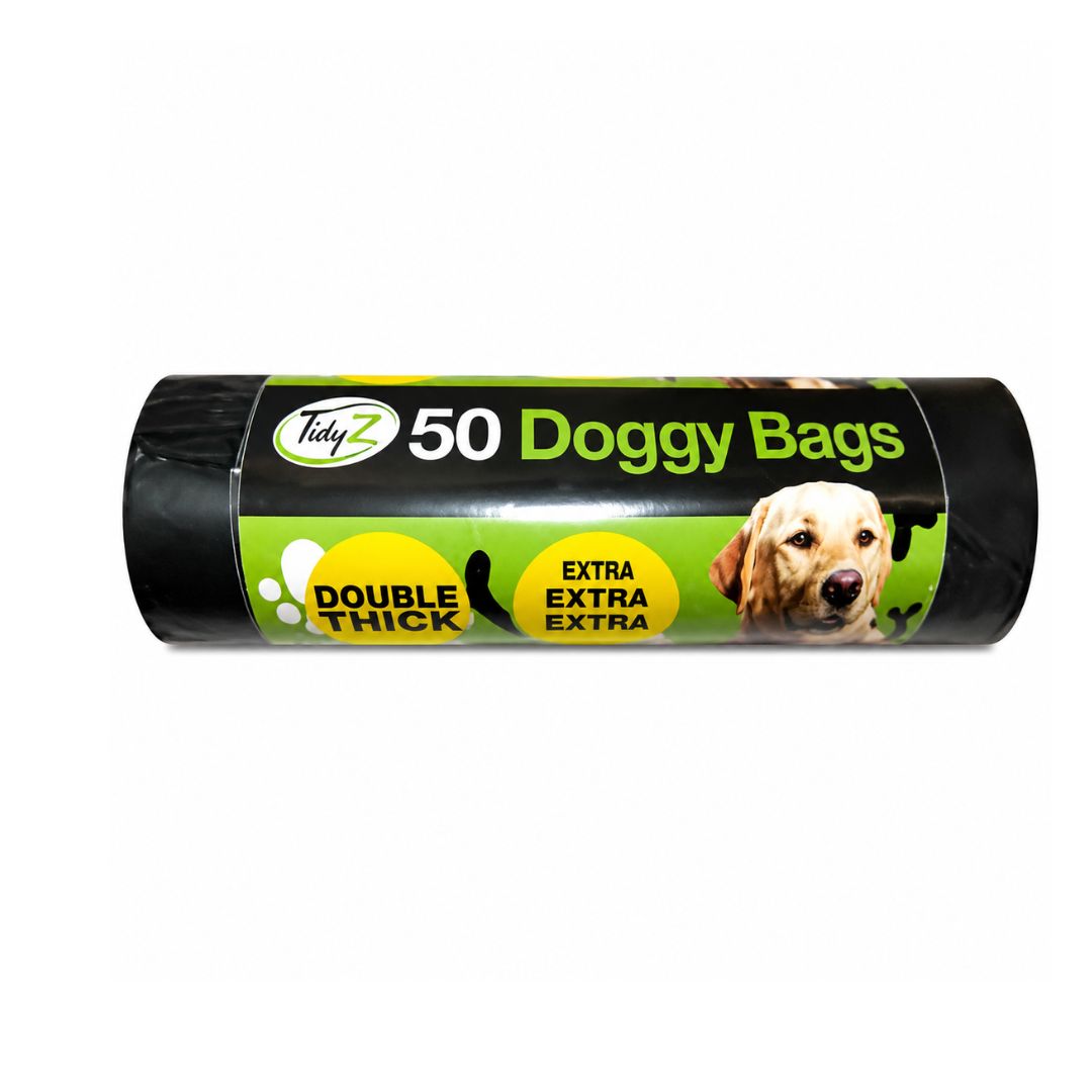 TidyZ 50 Doggy Bags Tie Handle Strong Leak Proof Pet Waste Disposal Bags