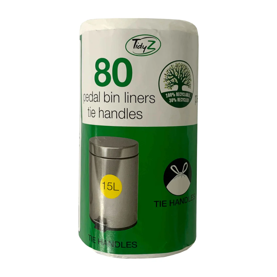 80 Pedal bin Liners Tie Handles 15L