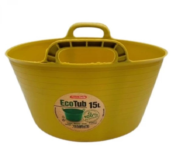 Plasticforte Recycled Flexi Tub 15Ltr - Mustard