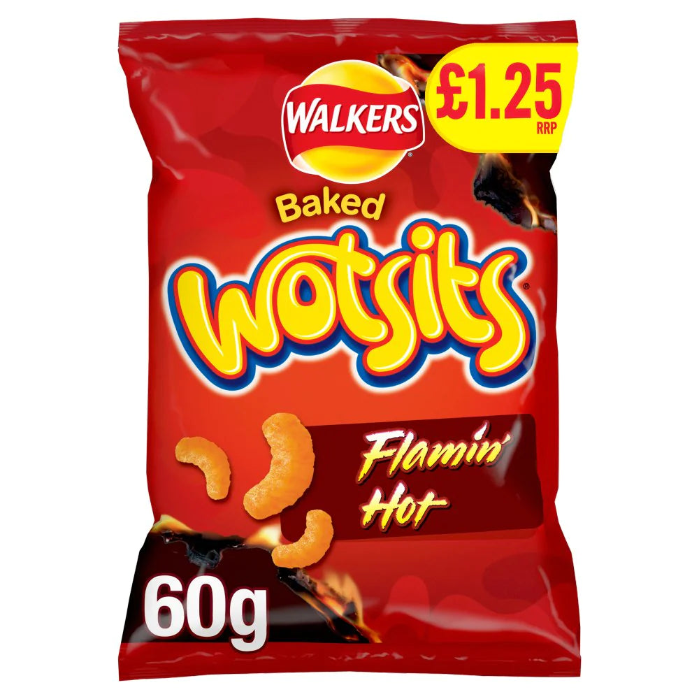 Walkers Wotsits Flamin' Hot Snacks Crisps 60g