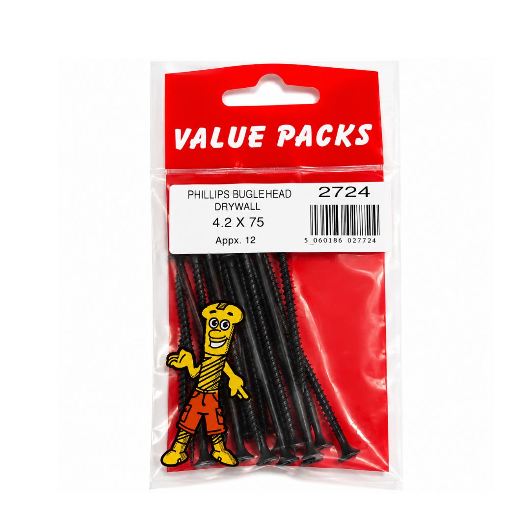 4.2 x 75 Phillips Bugle Head Dry Wall Screws