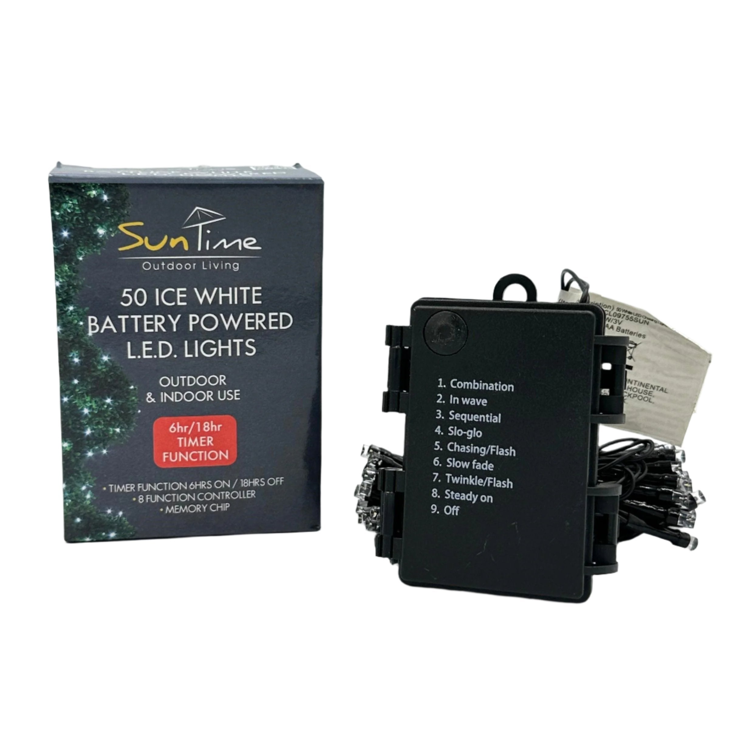 SuntTime 50 Ice White Battery Powered Led Lights 0.5m-2.6m Long