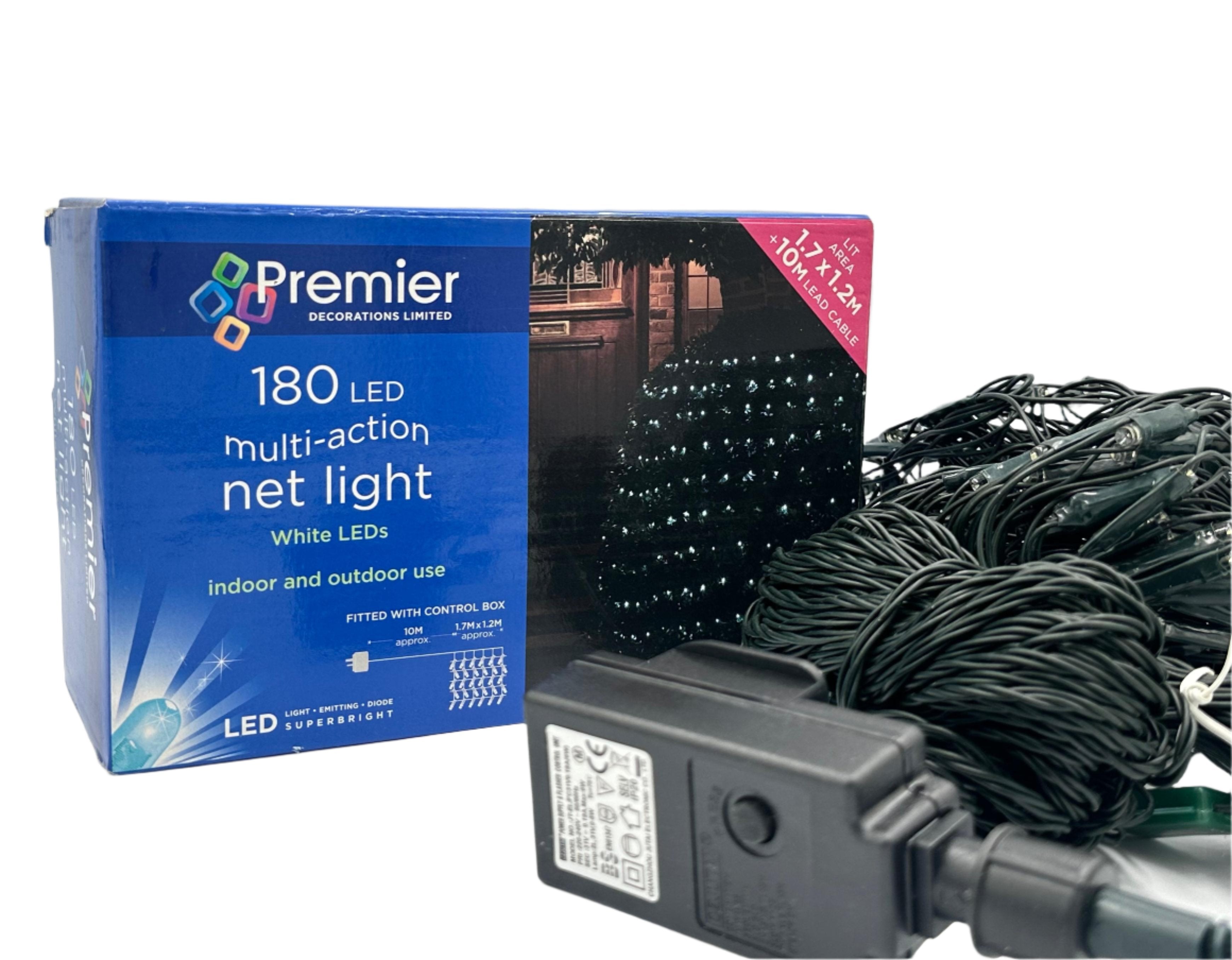 Premier 180 Led Multi-Action Net Light White Leds 10m Approx.