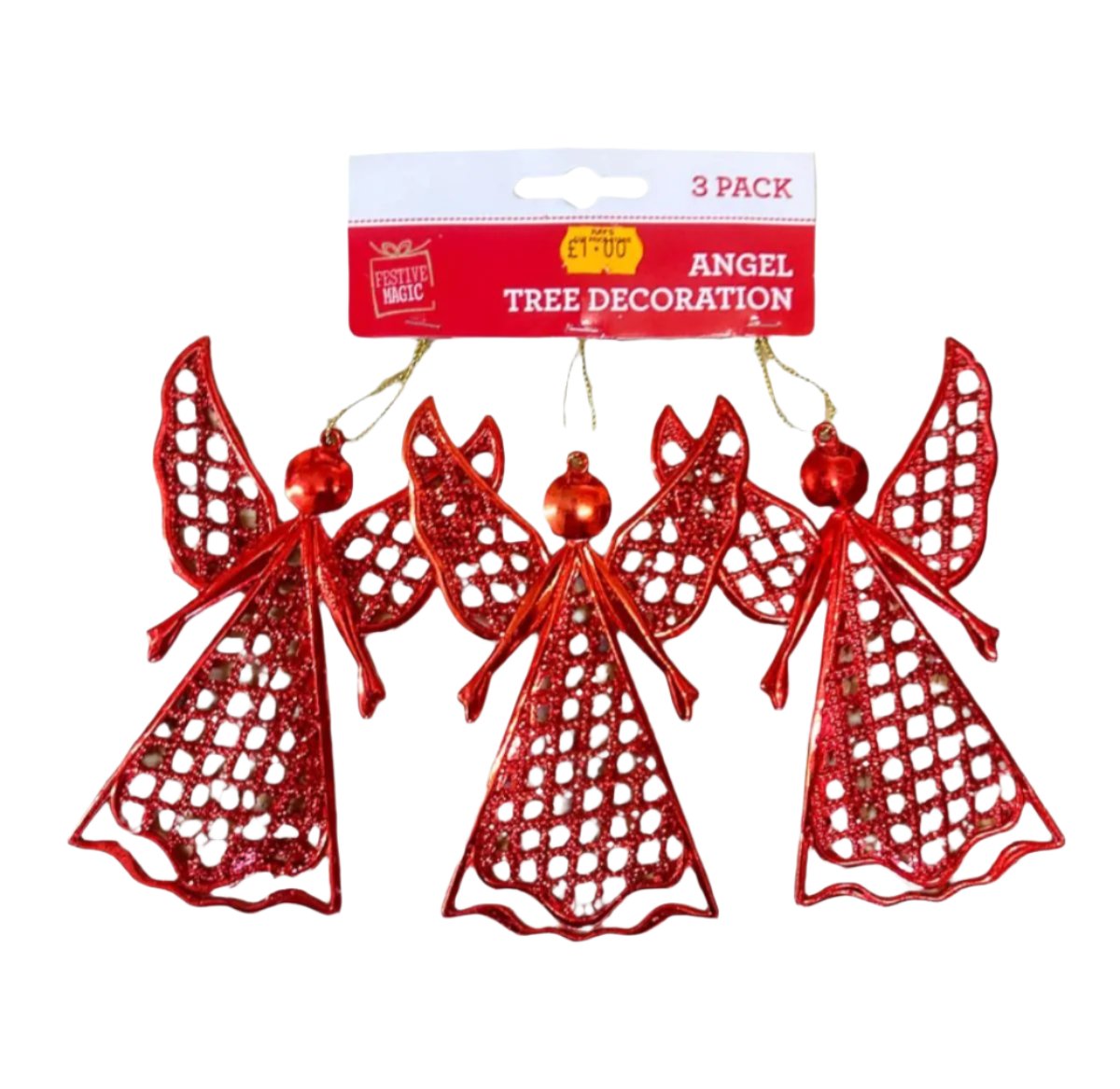 Festive Magic Angel Tree Decoration 3 Pack