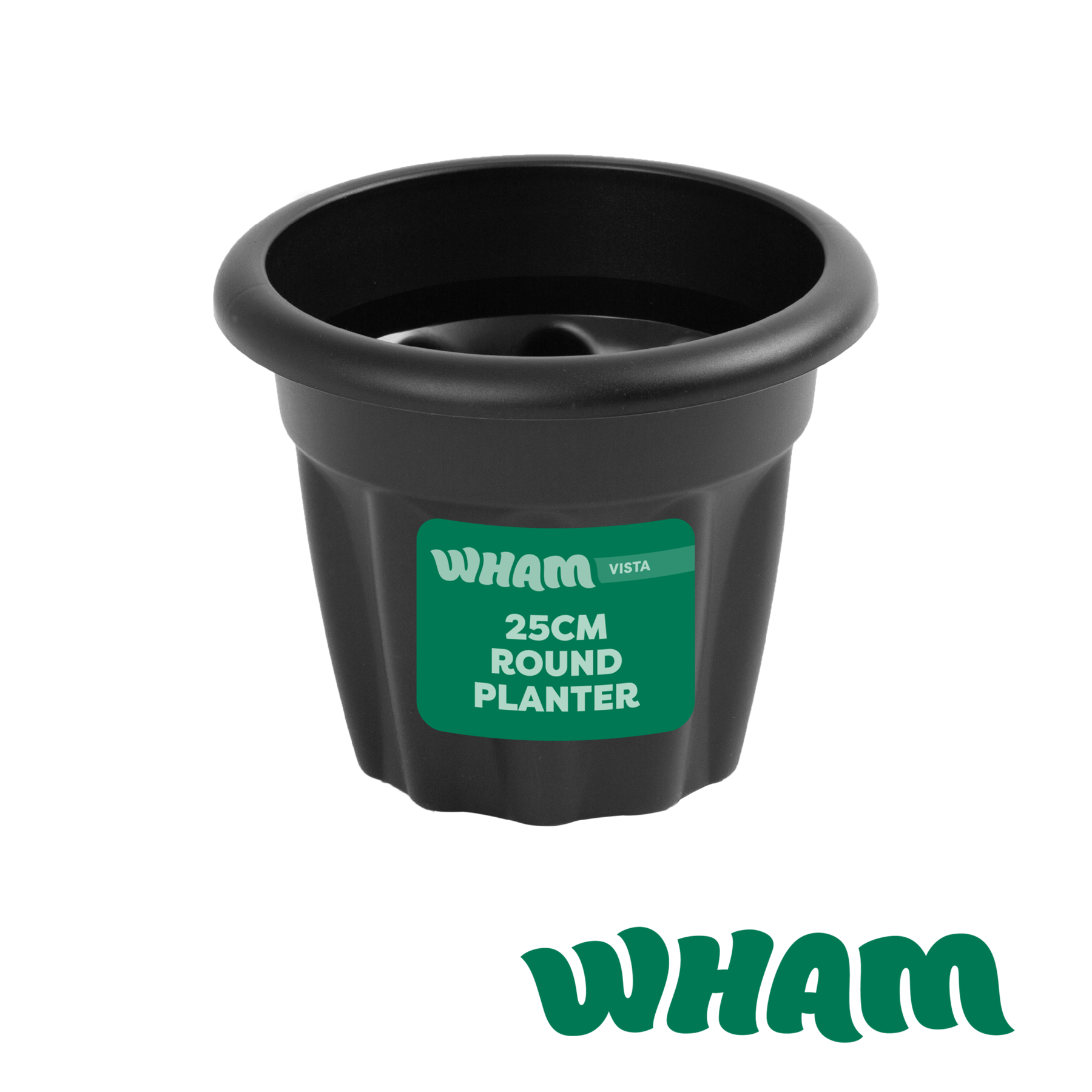 Vista 25cm Planter Round Black