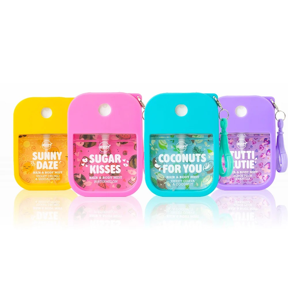 Airpure Hair & Body Mist keyring ( Tutti Cutie, Sunny Daze, Sugar Kisses,Coconut)