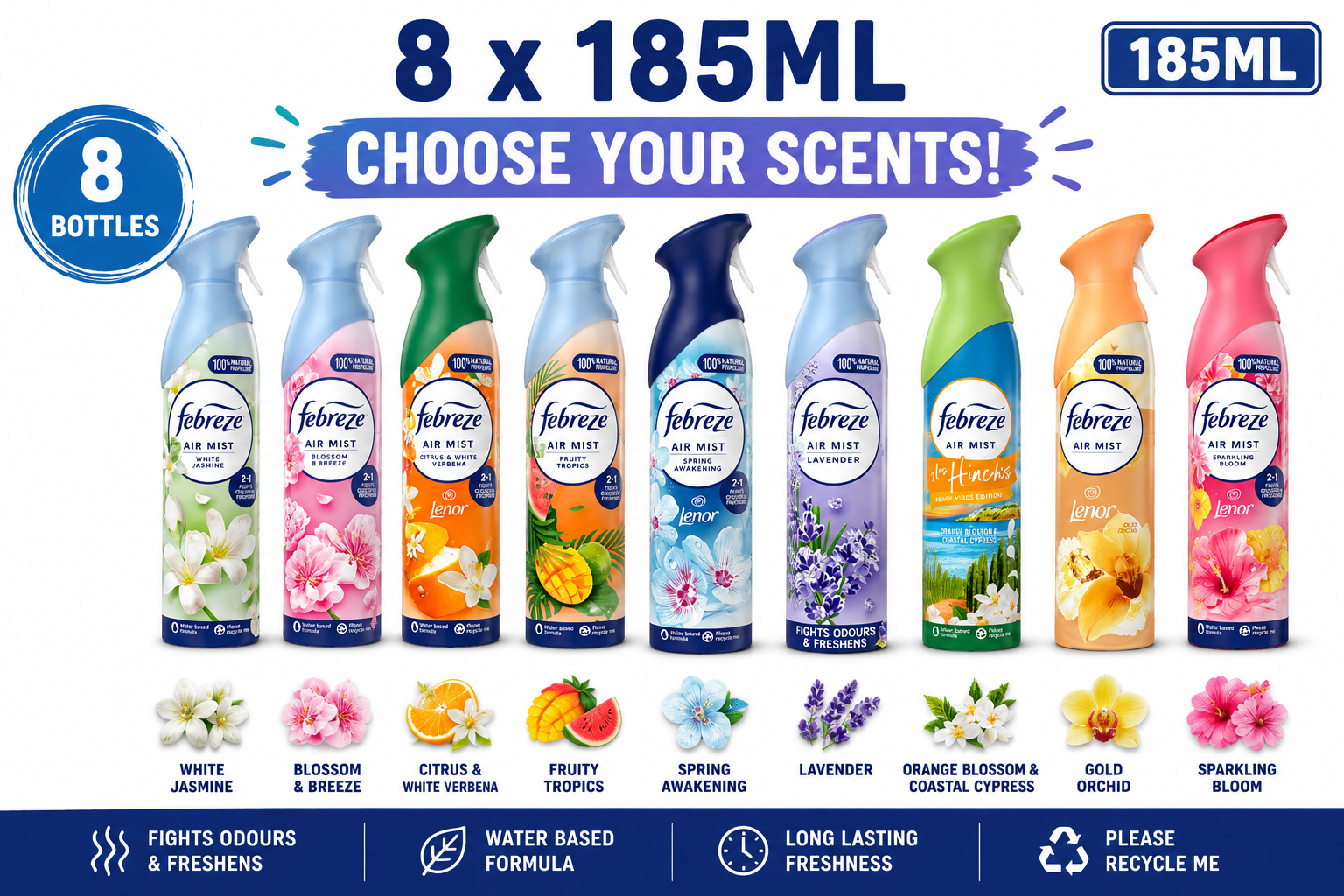 Febreze Air Fresheners 185ml (Scent Options)