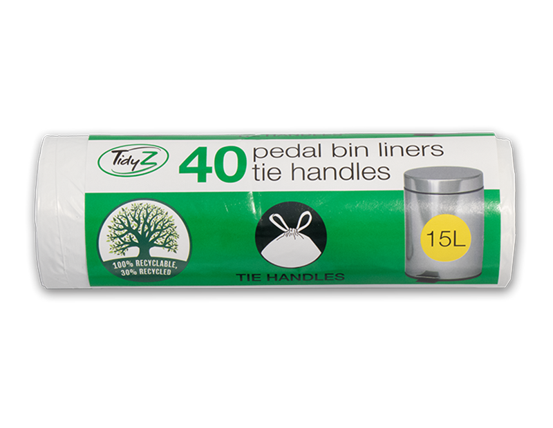 40 Pedal Bin Liners Tie Handles