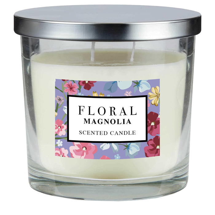  6 x Floral Metal Lid Candle 335g - Magnolia - Premium Quality Tissue Online - Product Image