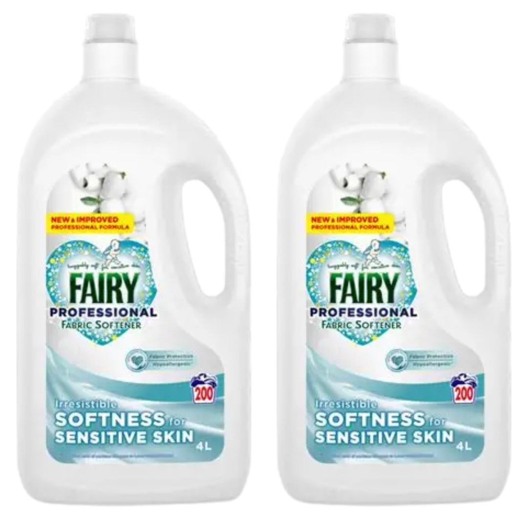 2 × Fairy Professional Sensitive Fabric Conditioner – 4L Each (200 Washes) –Bulk Pack