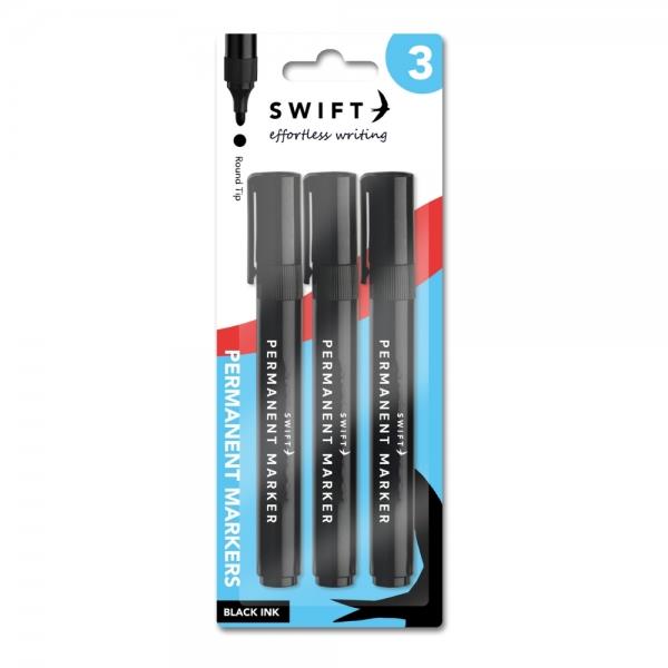 Permanent Markers, 3pk Black