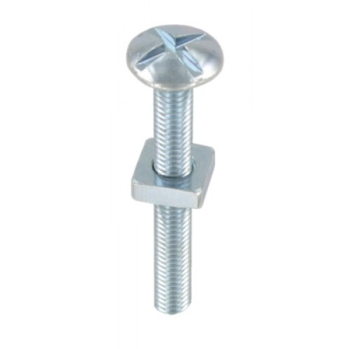 FastPak M6 X 12 Roofing Bolts & Nuts Zinc 8 Per Pack