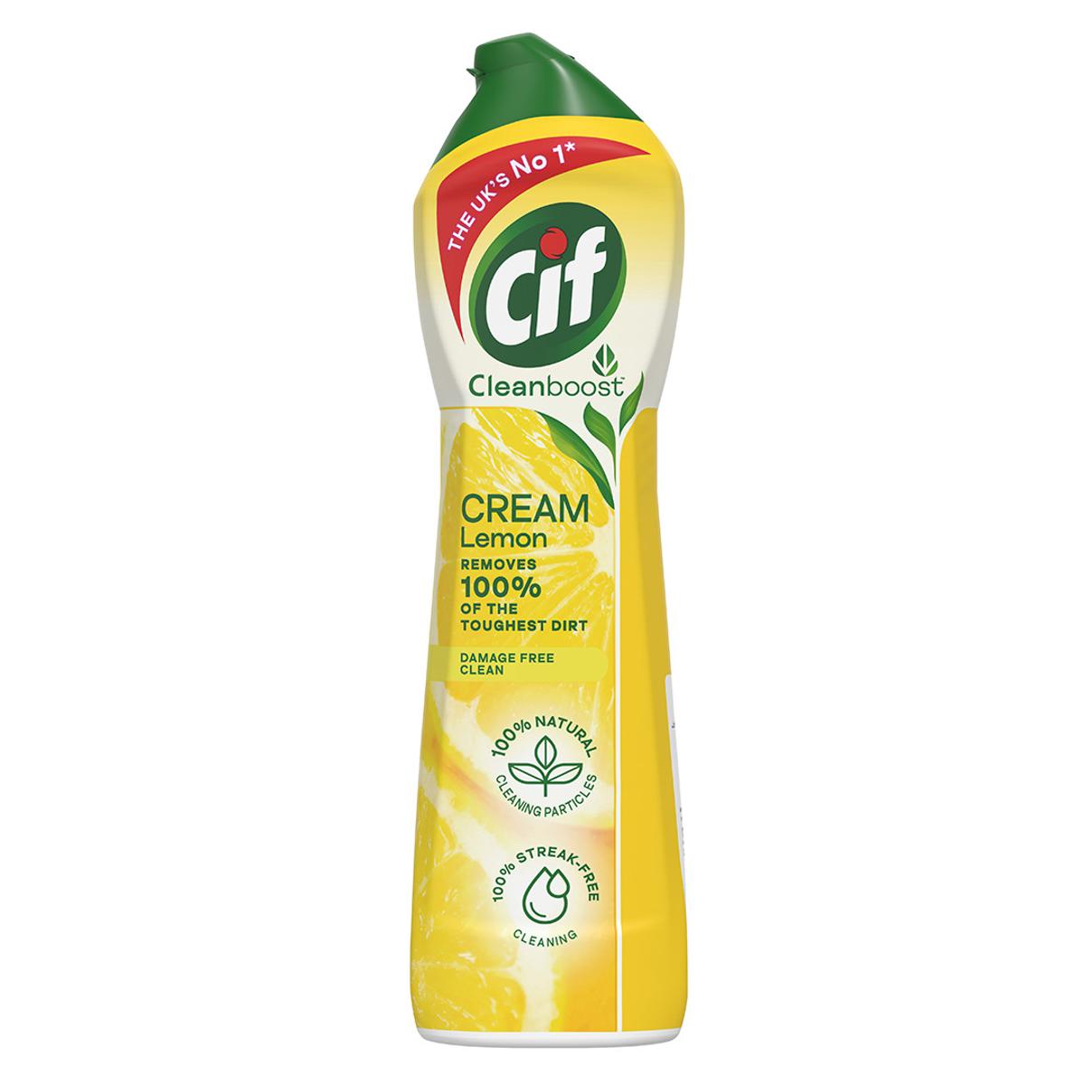 Cif Cream Cleaner Lemon 500ml Powerful Multi Surface Cream for Removing ...