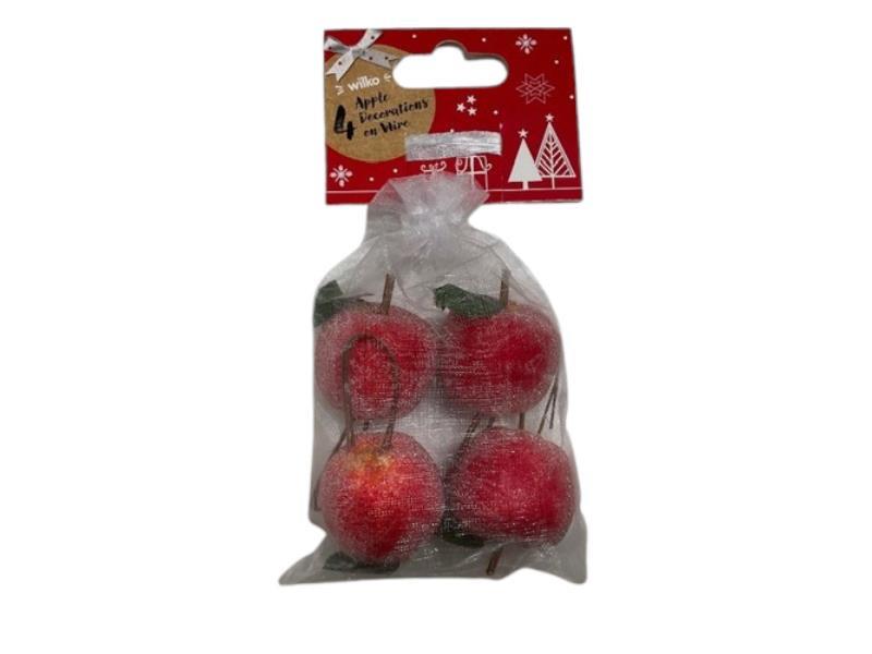 4PK Apple Decoration On Wire