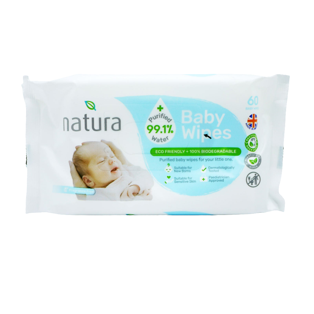 Natura Purified Water Baby 60 wipes