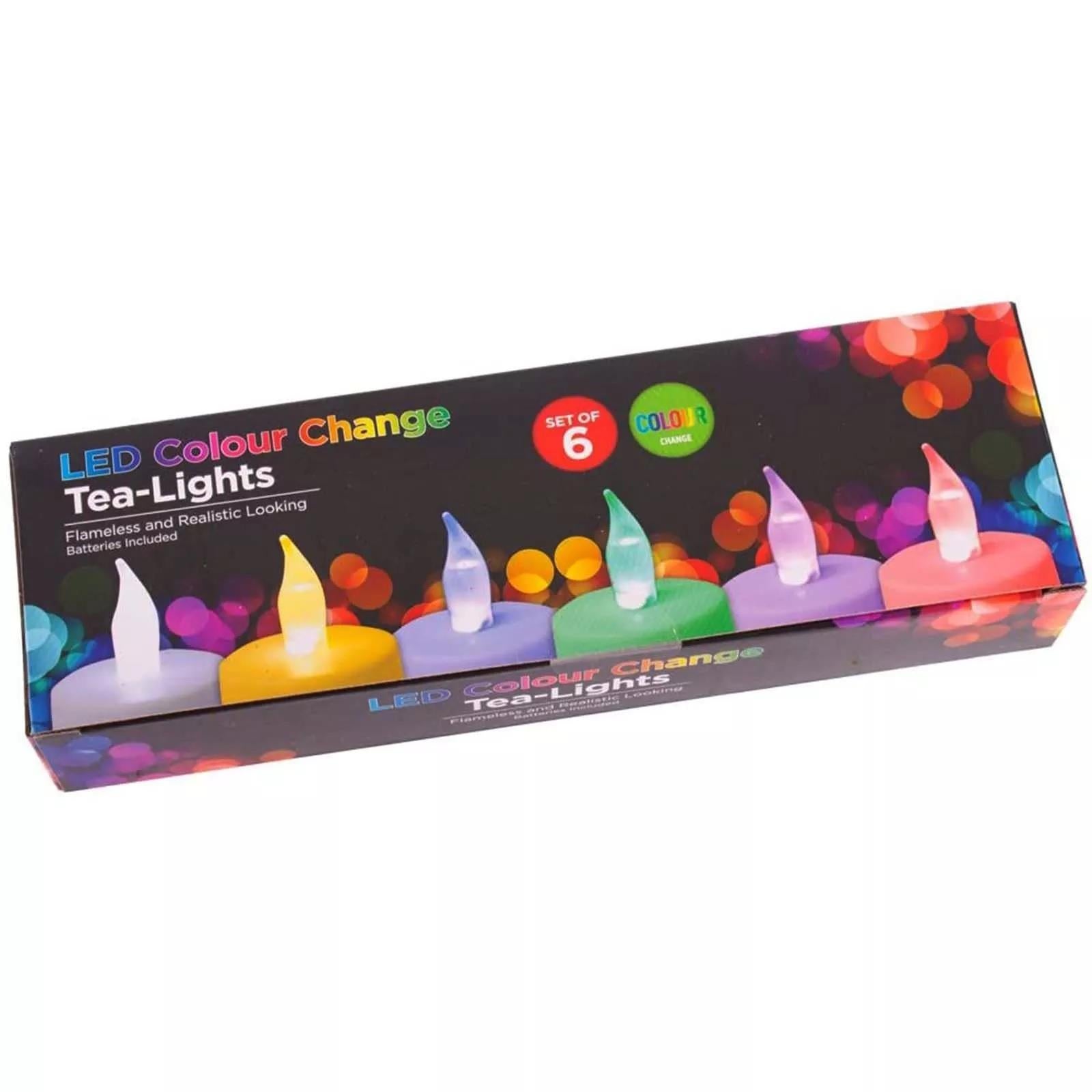 LED Colour Change Tea-lights Set Of 6