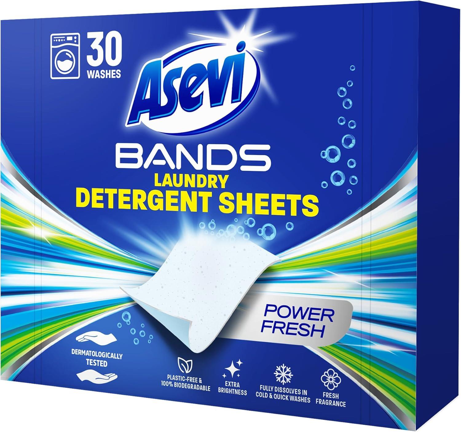 Asevi Bands Laundry Detergent Sheets 30s – Colours & Power Fresh