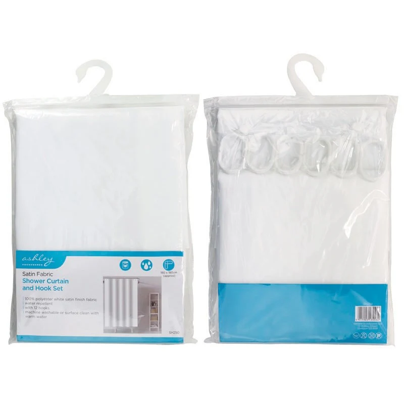 Ashley Shower Curtain And Hook Set