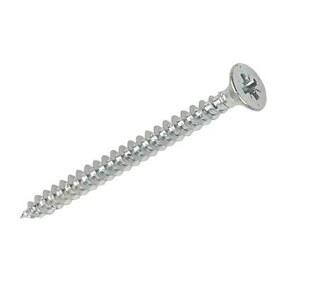 10 x 1 1/2 Pozi Countersunk Hardened Twinthread Wood Screws Zinc Plated