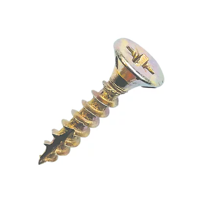 Fastpak Yellow Zinc Plated Countersunk Pozi Chipboard Screws - 4.5 x 25mm