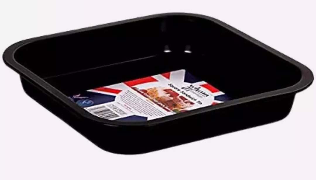 Wham Essentials Square Sandwich Tin Black 19 x 19 x 3 cm