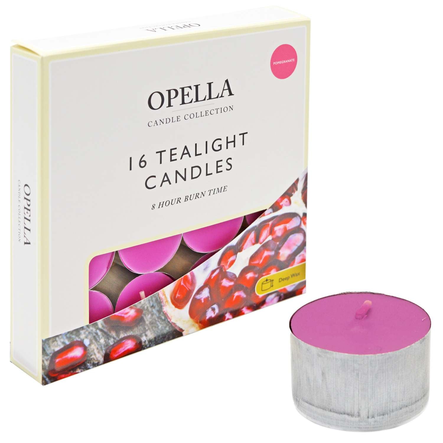 OPELLA 16 Tealight Pomegranate 8 Hour