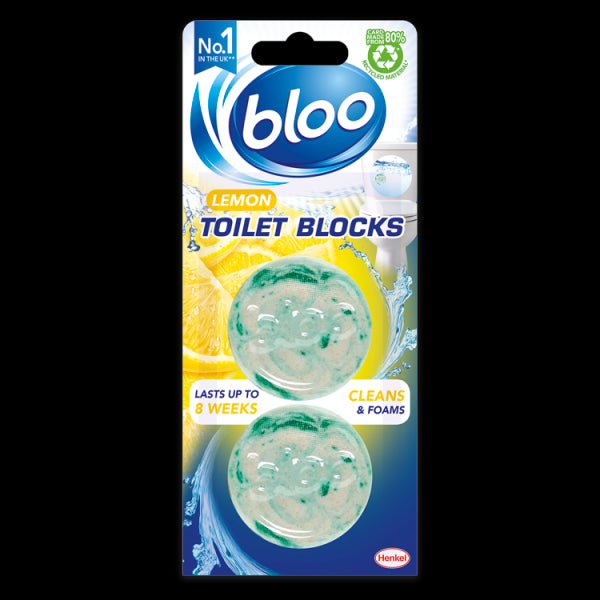 Bloo Lemon Toilet Blocks Lemon 38g 2 pack