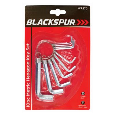10PC Metric Hexagon Key Set 1.5-10MM