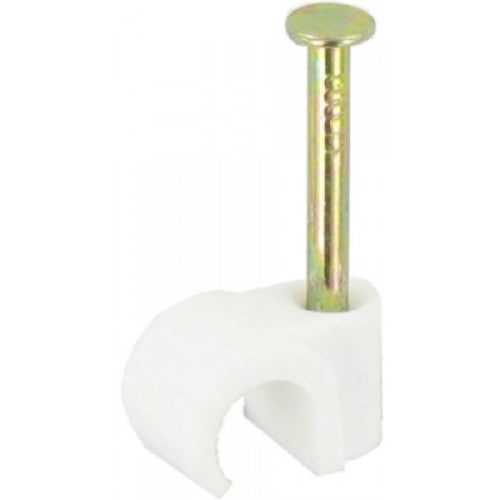 7.0mm Cable Clips Round White 40 Per Pack