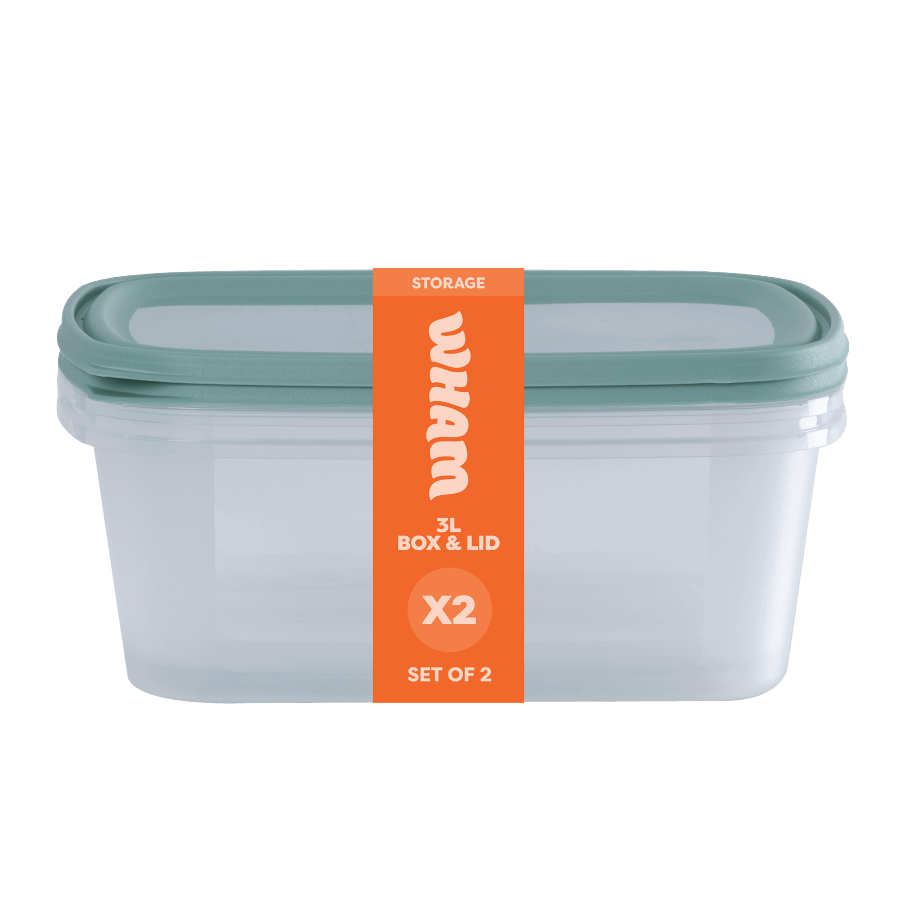 Set 2 Everyday 3L Food Box & Lid Clear