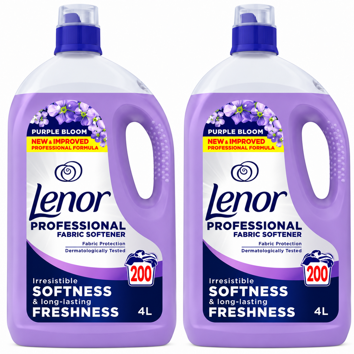 2 × Lenor Professional Fabric Conditioner – Purple Bloom, 4 L Each (200 Washes) – Bulk Pack