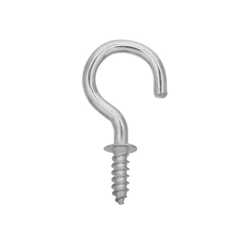 1'' (25mm) Cup Hooks Chromed 14 Per Pack