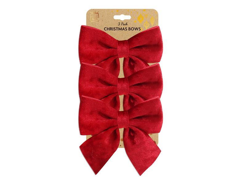 Velvet Bow 3PK 12x15CM