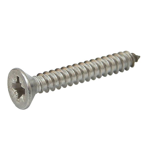 8 X 1 1/2'' Pozi Csk Hardened Twinthread Woodscrews Zinc 30 Per Pack