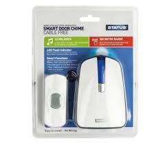 Status Cable Free Door Chime With Strobe Light Kit White