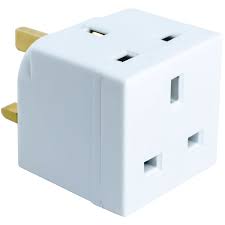 Status 2 Way 13A Non-Fused Mains Adaptor, White