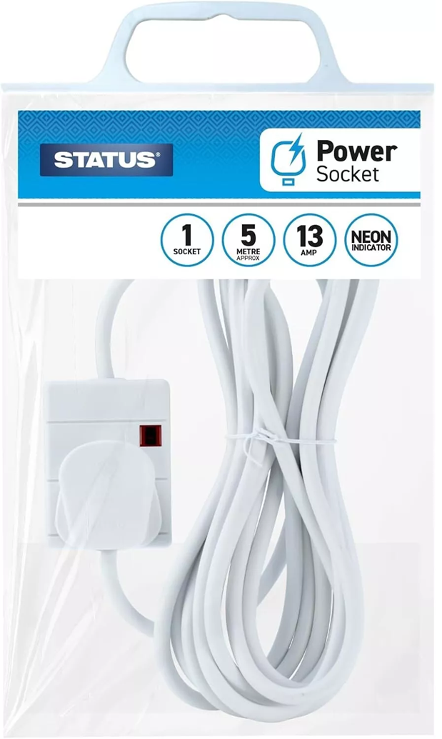 STATUS 1Way 5M 13a Extension Lead