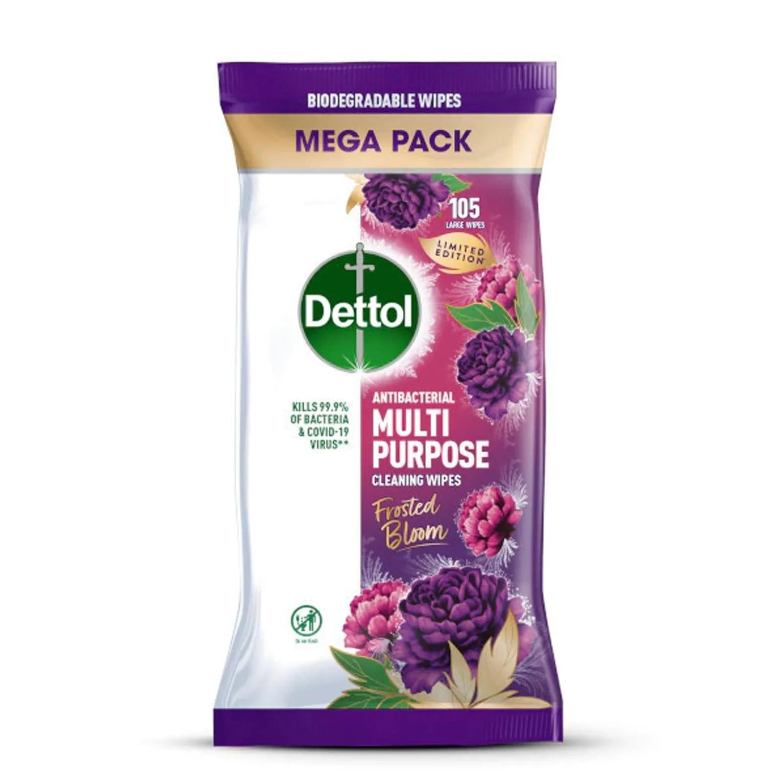 Dettol Wipes Biodegradable Multi Purpose Frosted Bloom