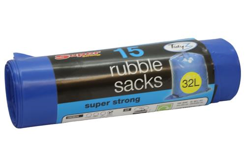 Tidy Z - 15 Rubble Sacks - Super Strong - 32l