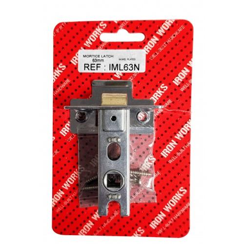 Iron Works 63mm Mortice Latch Np 1 Per Pack