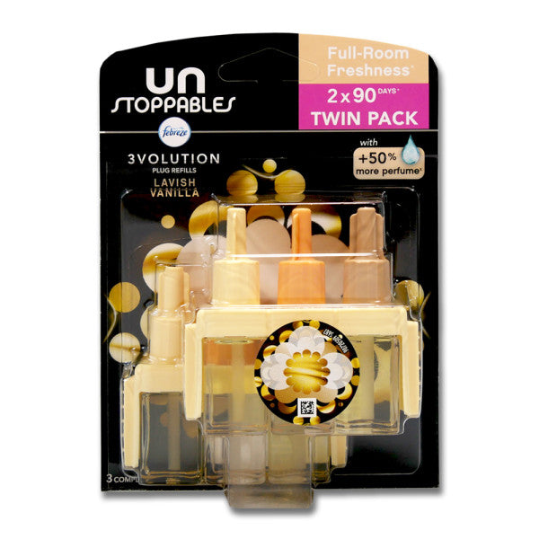 Febreze 3Volution Unstoppables plug refills Lavish Vanilla, 2 x 20 ml –  Misa Bargains Ltd