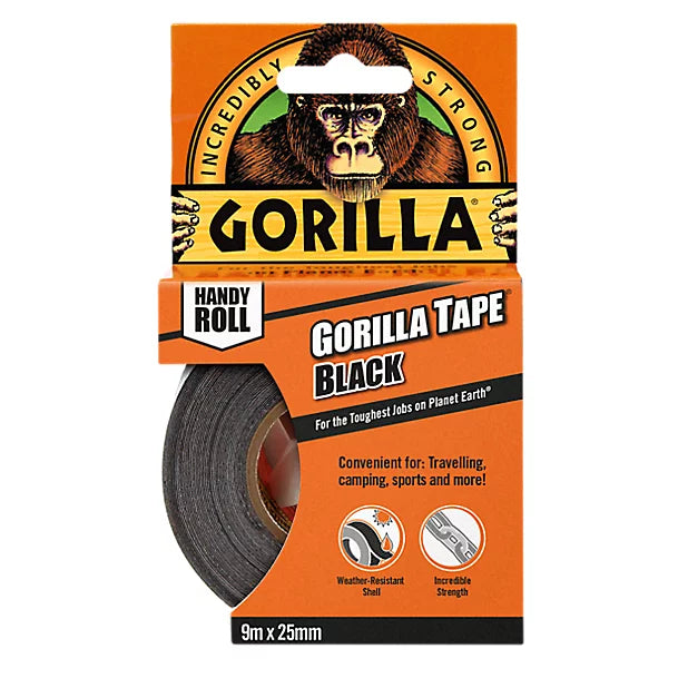 Gorilla Heavy Duty Tape Black 9m x 25mm