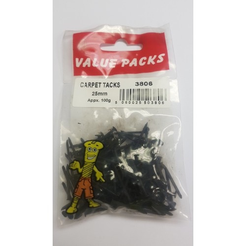 Fastpak 25mm Carpet Tack Nails - Pack of 100g