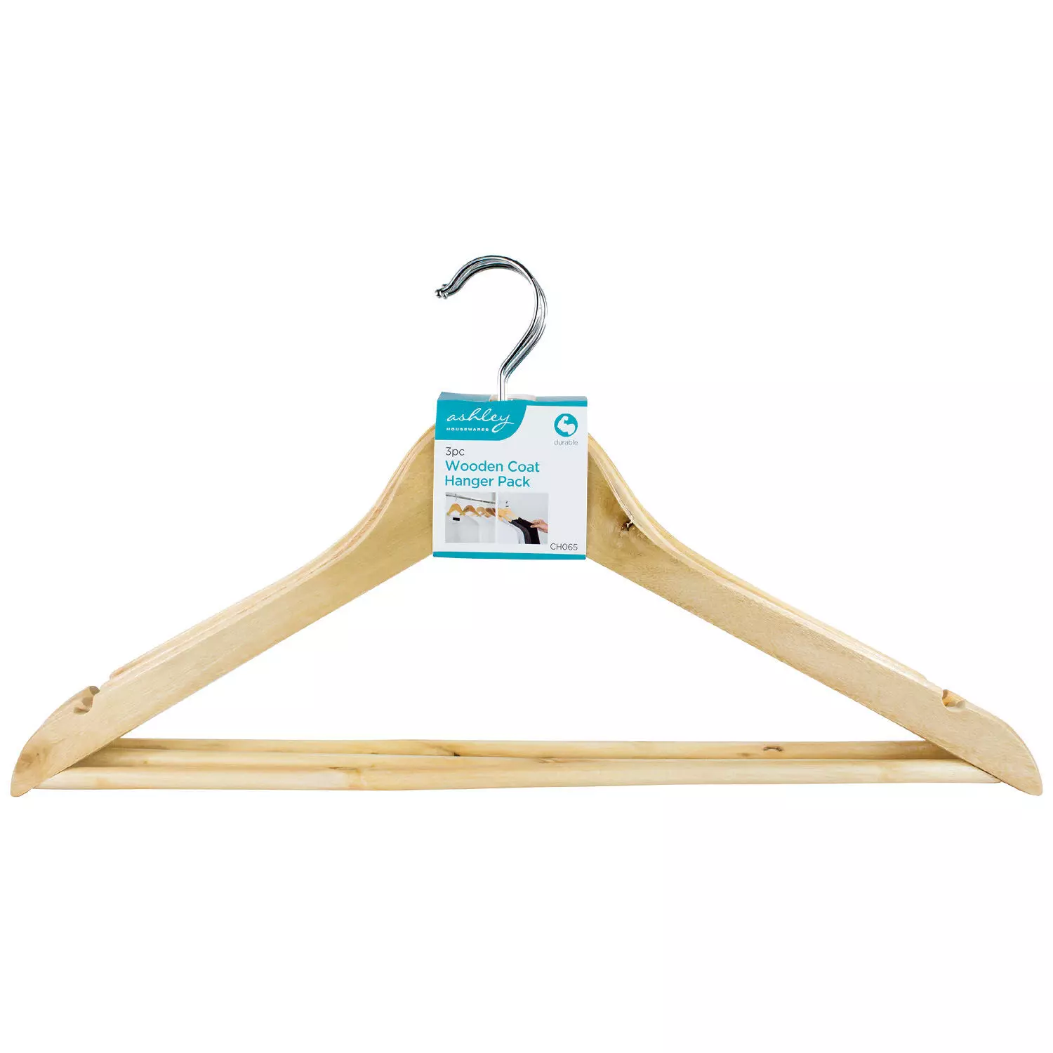 Ashley 3Pc Wooden Coat Hanger Pack