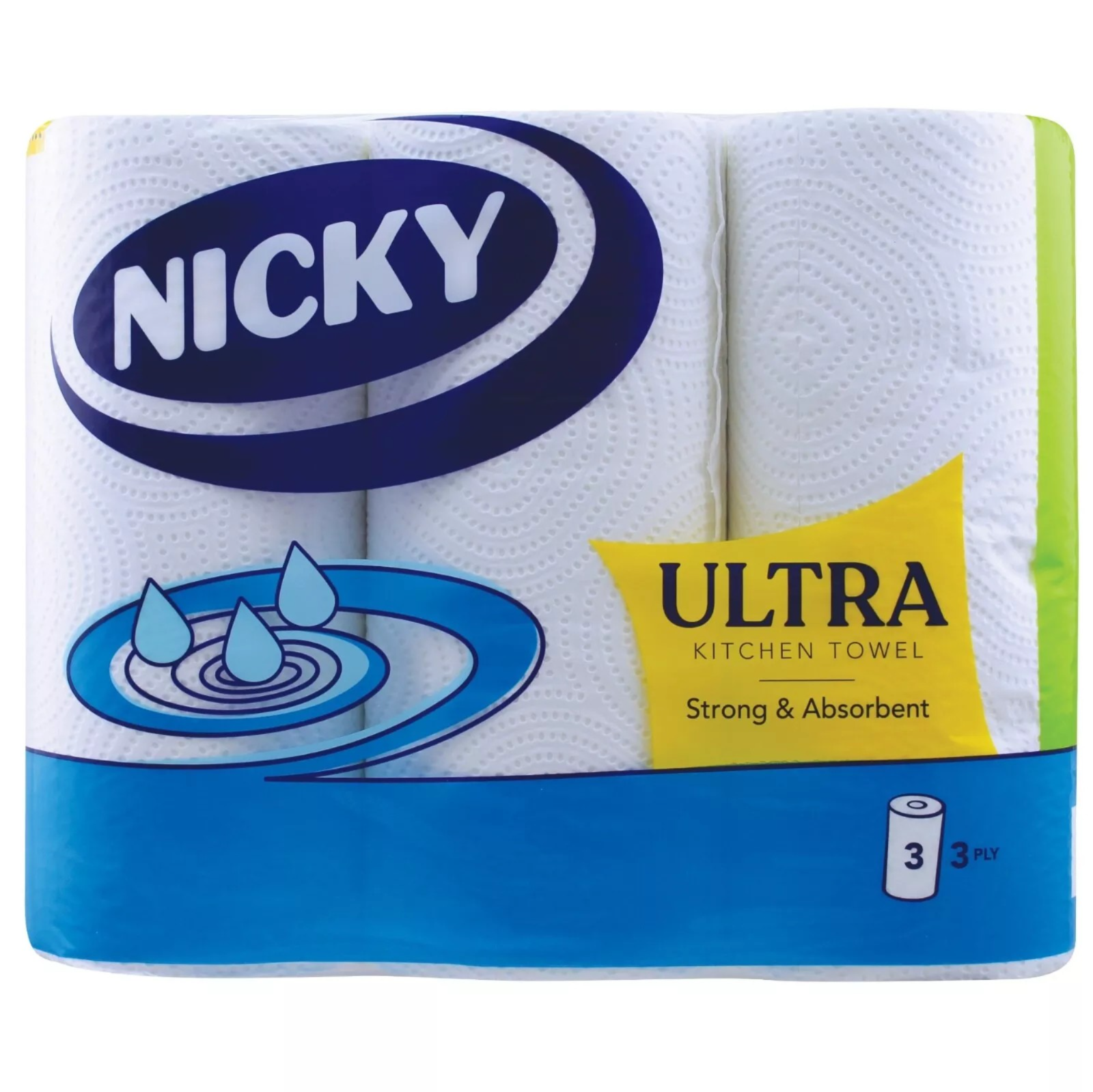 15 ROLLS X NICKY ULTRA ABSORBENT KITCHEN TOWELS / ROLL WHTIE