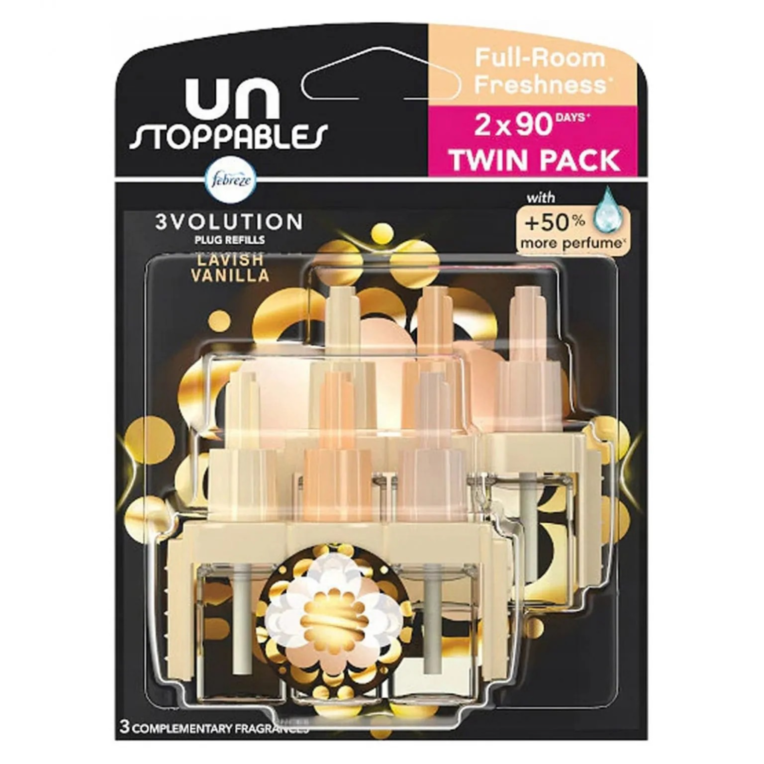 Febreze Unstoppables 3Volution Refill Lavish Vanilla Refills Twin Pack