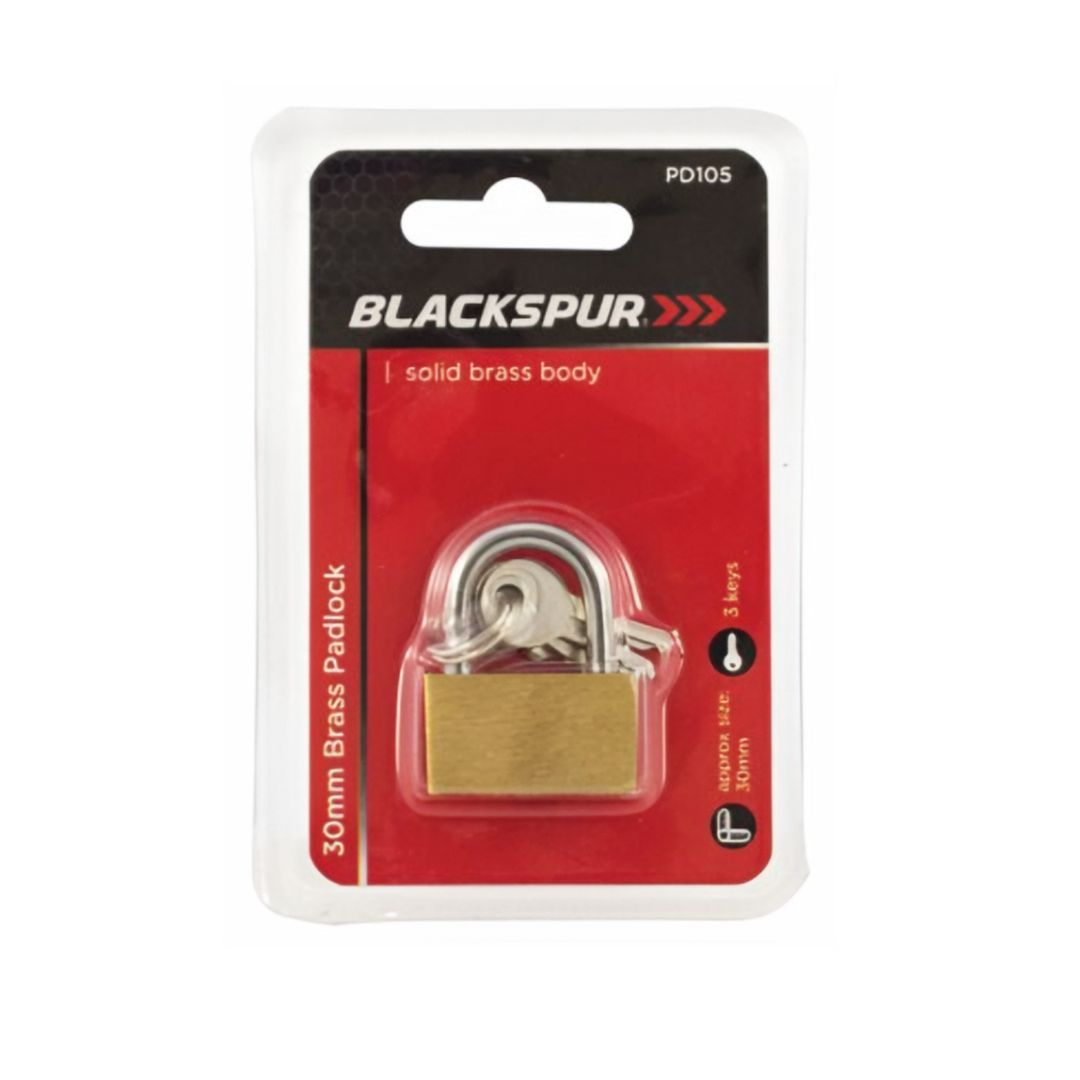 Blackspur 30mm Solid Brass Body Padlock
