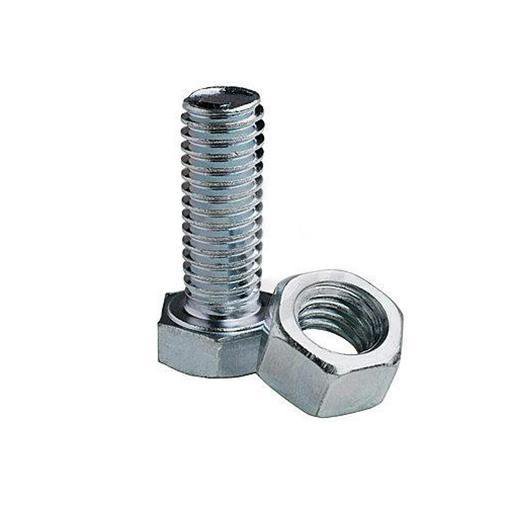 Fastpak Zinc Plated Hex Bolts with Nuts - M6 x 16mm